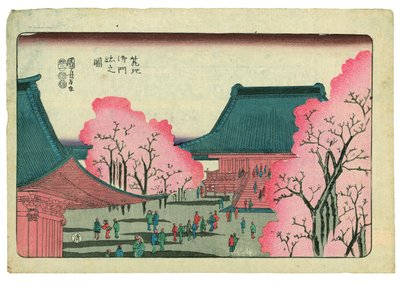 Main Gate at the Temple Tsukiji Honganji by Utagawa Kuniyoshi