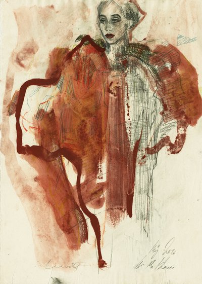 Elegant Red Portrait by Ute Rathmann