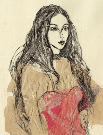 Expressive Red Portrait by Ute Rathmann