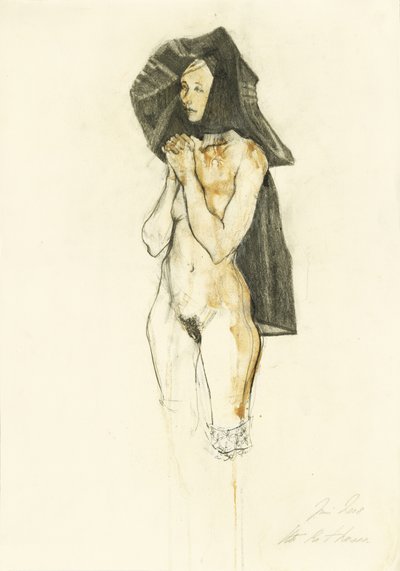 Nude Nun In Prayer by Ute Rathmann