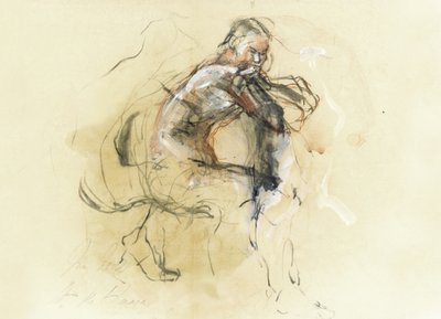 Pensive Figure Sketch by Ute Rathmann