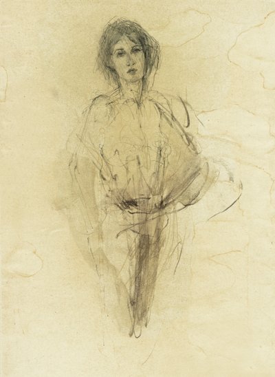 Pensive Woman Sketch by Ute Rathmann