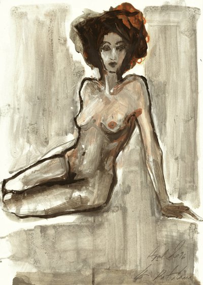 Reclining Nude Figure by Ute Rathmann