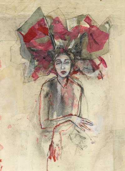 Woman with Red Headdress by Ute Rathmann