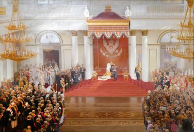 Speech from the throne by Emperor Nicholas II on the occasion of the opening of the First State Duma by V Polyakov