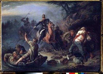 A skirmish with smugglers from Finland, 1853 by Vasily Grigorievich Khudyakov