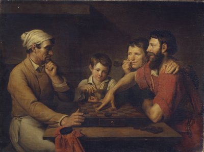 A Cook Playing Draughts with a Caretaker, 1824 by Vasily Ivanovich Gryaznov