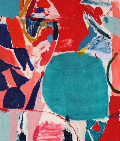 Abstract Teal Circle by Vered Gersztenkorn