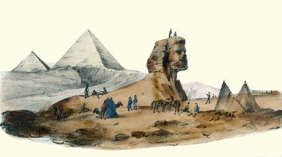 The French Colonel in Egypt. in “Album Grotesque, Choices of Remarkable Types”, illustrations by Victor Adam, Paris, circa 1850. by Victor Adam