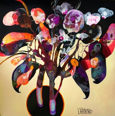 Abstract Vibrant Bloom by Victor Tkachenko