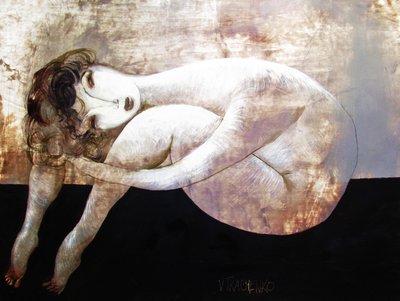 Curled Nude Figure by Victor Tkachenko