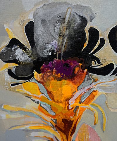 Dramatic Abstract Floral by Victor Tkachenko