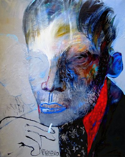 Expressive Smoking Man by Victor Tkachenko