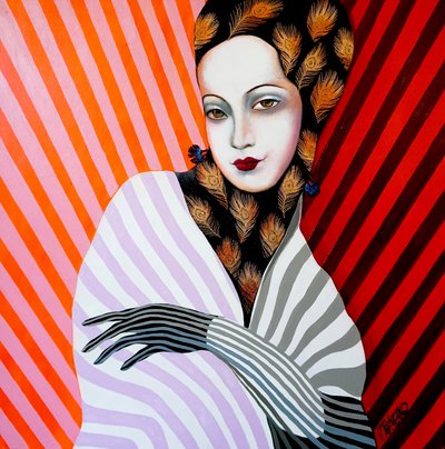 Feathered Fashion Portrait by Victor Tkachenko