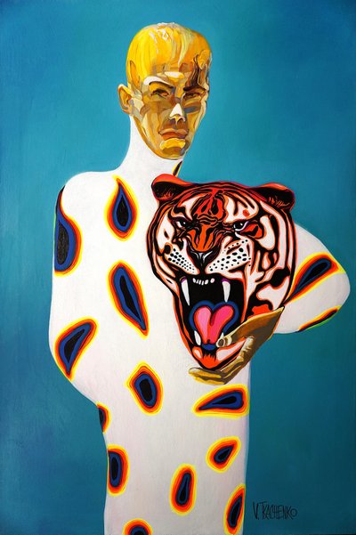 Golden Man Roaring Tiger by Victor Tkachenko