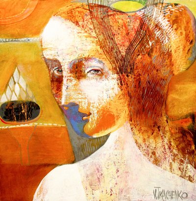 Mysterious Orange Gaze by Victor Tkachenko