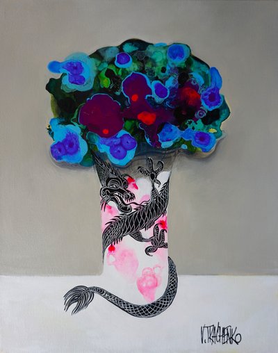 Mystical Dragon Blooms by Victor Tkachenko