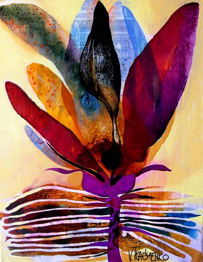 Vibrant Abstract Bloom by Victor Tkachenko