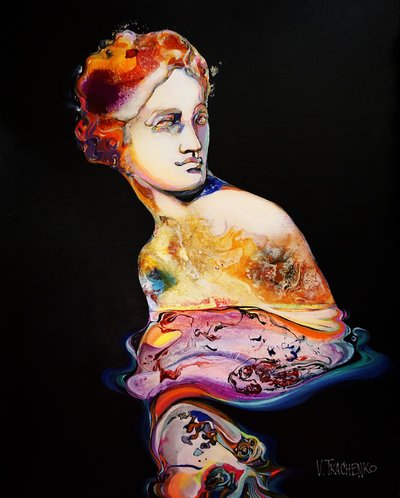 Vibrant Fluid Statue by Victor Tkachenko