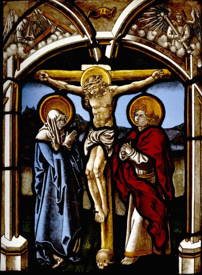 The Crucifixion with the Virgin, St. John and Angels by Viet workshop of Hirschvogel the Elder