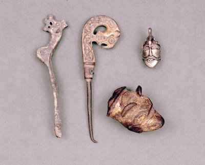 Various pieces of apparatus and Viking jewels, with a representation of the deity Odin. Stockholm, Historiska Museet by Viking Viking