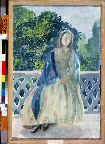 A Young Girl on the Balcony by Viktor Elpidiforovich Borisov Musatov
