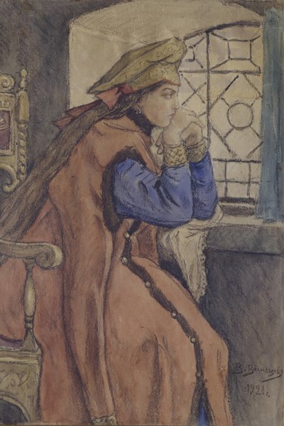Tsarevna at the window The Princess Who Never Smiled by Viktor Mikhaylovich Vasnetsov