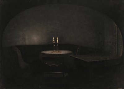 Interior. Artificial Light by Vilhelm Hammershøi