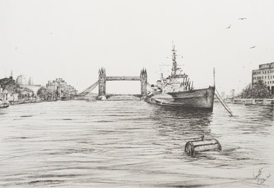 HMS Belfast on the river Thames London, 2006 by Vincent Alexander Booth