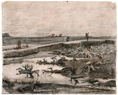 Landscape with Bog Trunks (Field Work) by Vincent van Gogh