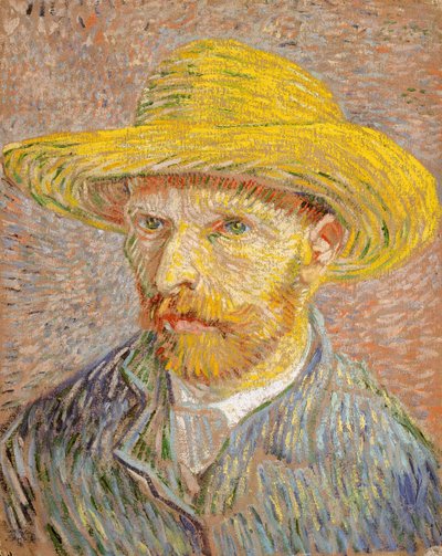 Self-Portrait with a Straw Hat by Vincent van Gogh