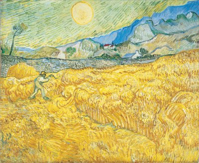 Wheat Field Behind Saint-Paul Hospital with a Reaper by Vincent van Gogh