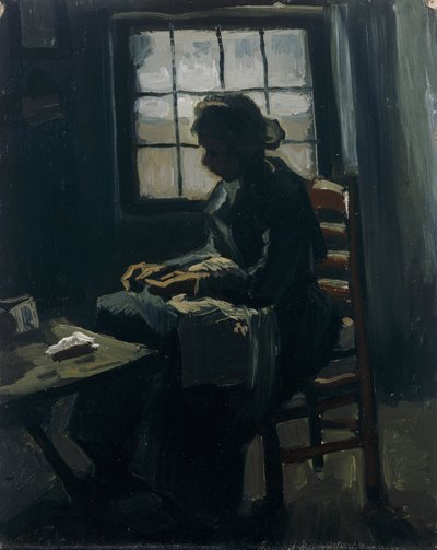 Woman Sewing by Vincent van Gogh