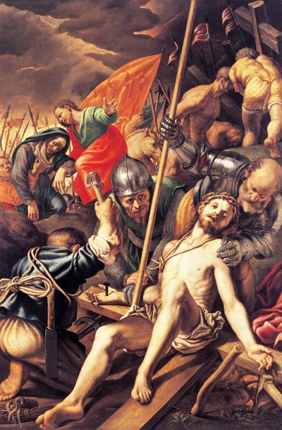Christ Being Nailed to the Cross, by Vincenzo Campi by Vincenzo Campi