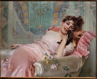 Lady with a Little Dog by Vittorio Matteo Corcos