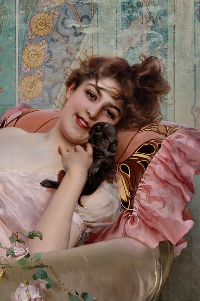 Lady with a Little Dog (detail) by Vittorio Matteo Corcos