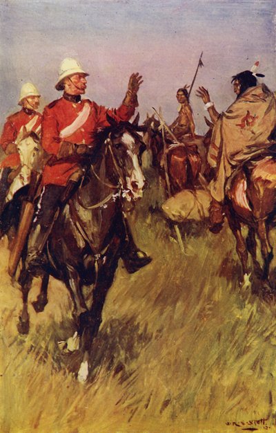 An exchange of salutations on the prairie by W.R.S. (after) Stott