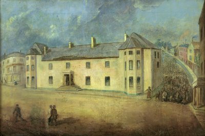 Chartists attacking the Westgate Hotel, Newport on the 4th November 1839 by W. Howell