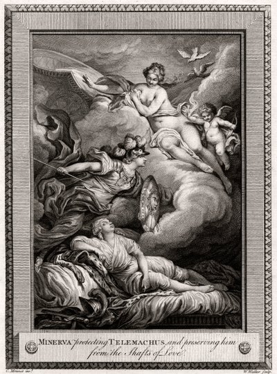 Minerva Protecting Telemachus, and Preserving Him from the Shafts of Love by W. Walker
