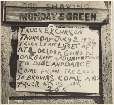 Excursion Sign by Walker Evans