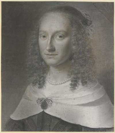 Bust of a Lady with Long Curls and White Shawl, Held by a Brooch by Wallerant Vaillant