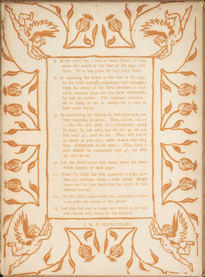 Method of Teaching the Golden Primer. Floral Borders with Cherubs by Walter Crane