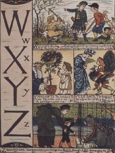W to Z from an alphabet based on old nursery rhymes by Walter Crane