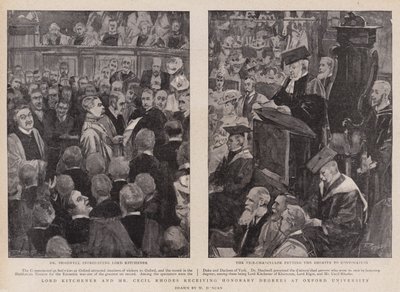 Lord Kitchener and Mr Cecil Rhodes Receiving Honorary Degrees at Oxford University by Walter Duncan