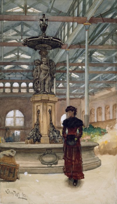 Old Market Hall and Fountain, Birmingham by Walter Langley