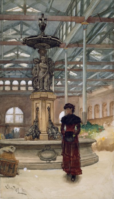 Old Market Hall and Fountain, Birmingham by Walter Langley