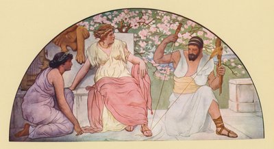Hercules with the distaff spinning for Queen Omphale by Walter MacEwen