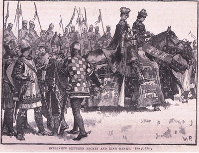 Interview between Becket and King Henry AD 1169 by Walter Paget