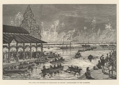 The Duke and Duchess of Connaught at Ceylon, Illumination of the Harbour by Walter Paget