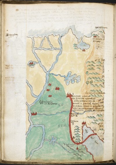 Map of North Africa, from a notebook comprising an historical gazetteer, library-lists, etc.; c.1606-08 by Walter Raleigh